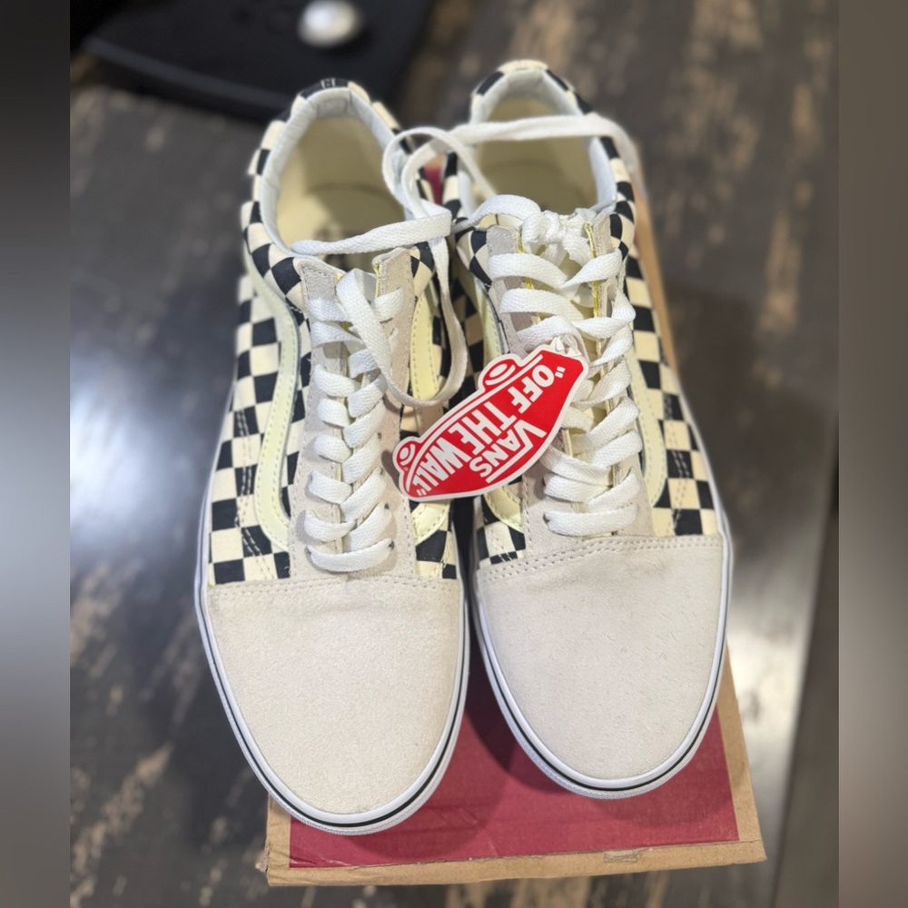 Vans Black and Cream Checkerboard Shoes